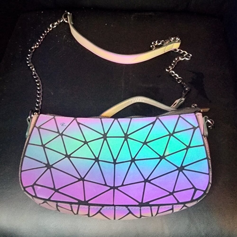 Iridescent Rainbow Geometric Purse